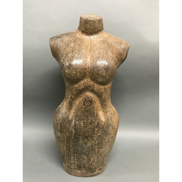 Wood 1920s Vintage Large Carved Solid Wood Papermache Mold Dress Sculpture For Sale - Image 7 of 7