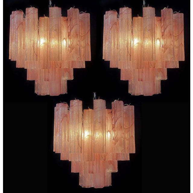Pink Alabaster Murano Glass Tronchi Chandelier, 1980s For Sale - Image 9 of 18