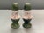 Vintage Green Multicolored Glaze Ceramic Salt & Pepper Shakers- a Pair For Sale - Image 9 of 10