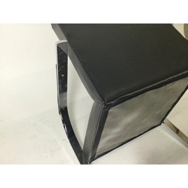 Animal Skin Pair of Mies Van Der Rohe Brno Style Flat Bar Chair in Black Leather, 1990s For Sale - Image 7 of 8