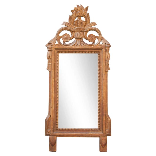 Regency Style Gold Foil Hand Carved Wooden Rectangular Mirror, 1970s For Sale - Image 6 of 6