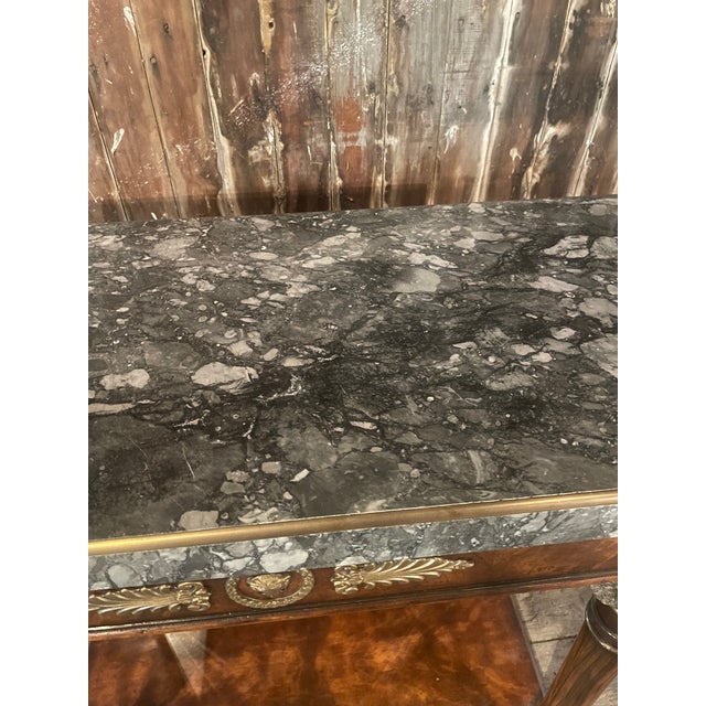 Figured Walnut Console Table With Mirrored Back For Sale - Image 18 of 18