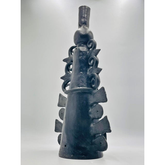 1960s Barro Negro Sculpture by Doña Rosa of Coyotepec Oaxaca, Hand-Signed, Mexican Art For Sale - Image 9 of 18