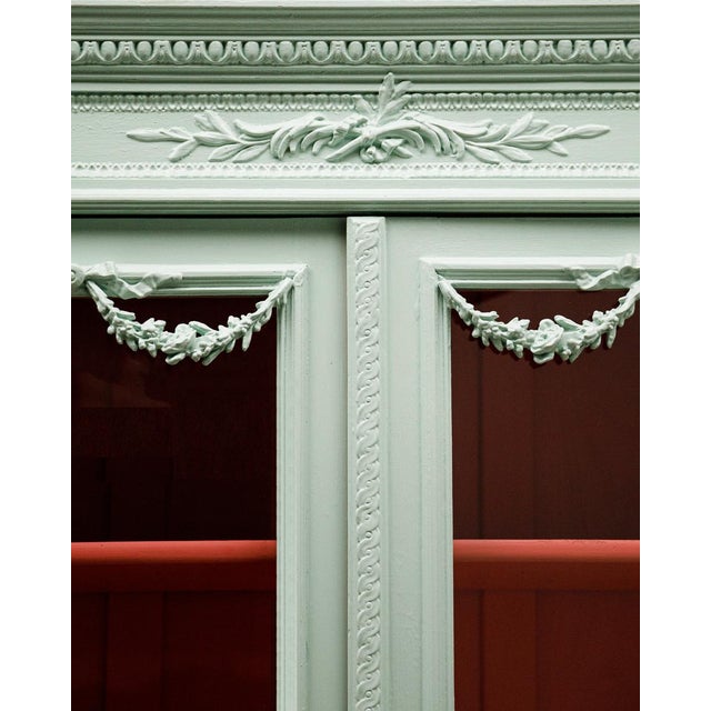 Louis XVI Style Mint Green Showcase Vitrine For Sale - Image 3 of 12