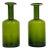Pair of Otto Brauer for Holmgaard Green Gulvvase Danish Glass Vases For Sale