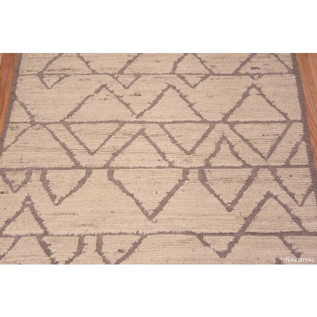 Tribal Nazmiyal Collection Geometric Tribal Modern Runner Rug For Sale - Image 3 of 5