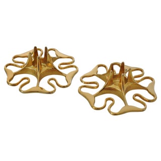 Brass Candleholders by Pierre Forsell for Skultuna For Sale