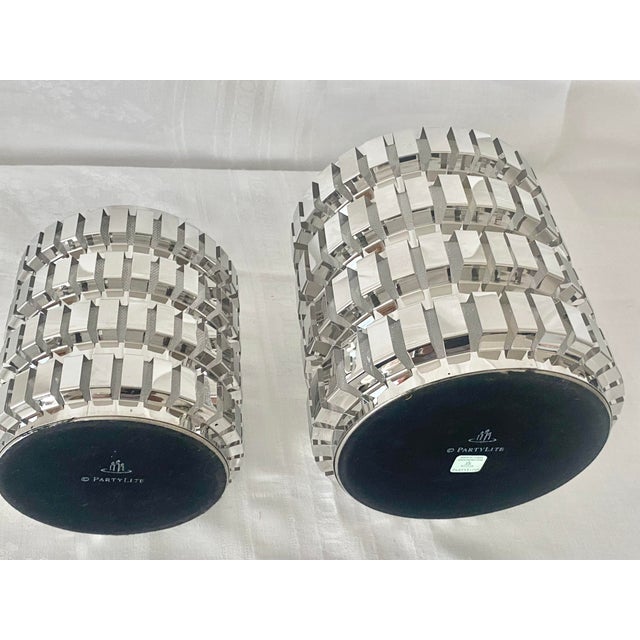 Plastic Late 20th Century Y2k Glamour to Your Tabletop With This Striking Pair of Party Lite "Enchanted Linear" Candle Holders For Sale - Image 7 of 16