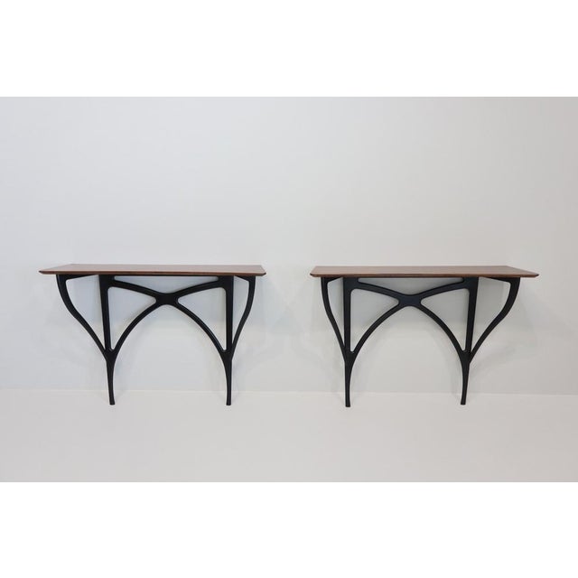 Consoles by Ico Parisi for Spartaco Brugnoli, Cantù, 1950, Set of 2 For Sale - Image 6 of 18