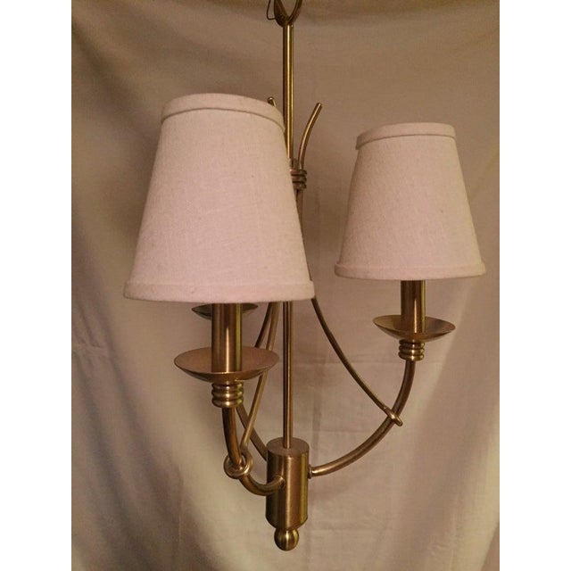 Mid Century Modern 3 Arm Brushed Brass Chandelier Pendant Light Fixture