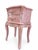 Vintage French Pink Distressed Nightstand With Floral Carvings For Sale - Image 4 of 13