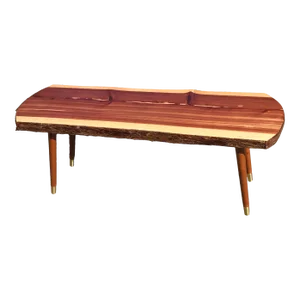 Vintage Live Edge Cedar Plank Coffee Table