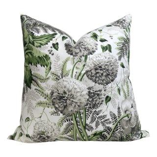 Dahlia Pillow Cover in Green, 22x22 Pillow For Sale