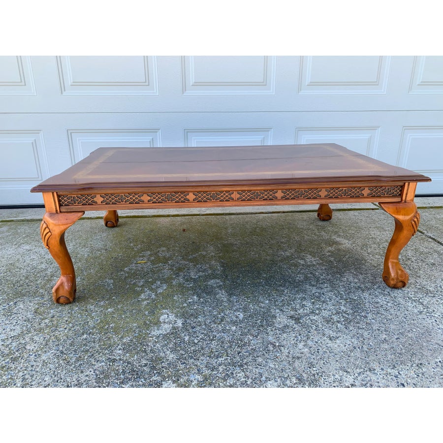 1990s Cherry Wood Finish Coffee Table | Chairish