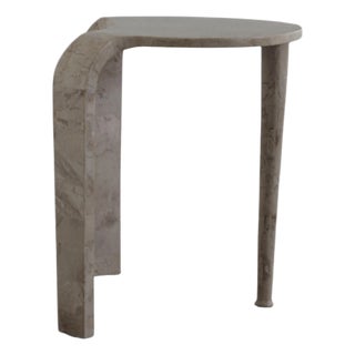 Vintage Tessellated Stone Curved Tripod Accent Table - Made in Italy For Sale