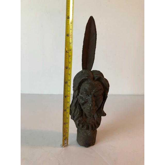 Metal Bronze Native American Bust Sculpture For Sale - Image 7 of 7