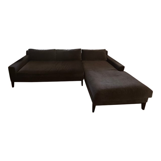Restoration Hardware Cloud Sectional With Chaise – Gray Performance Velvet – Down Filled For Sale