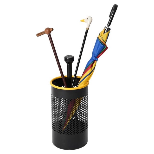 Special Edition Black and Yellow Cribbio Umbrella Stand attributed to Barbieri, Italy, 1980s For Sale - Image 11 of 11
