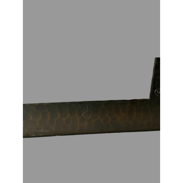 Roycroft Pair of Vintage Roycroft Hammered Copper Arts & Crafts Bookends With Floral Design For Sale - Image 4 of 9