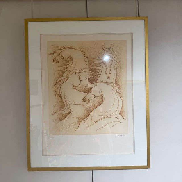 Paul De Chabot, Horses 16/100, 1960s, Etching For Sale - Image 6 of 12
