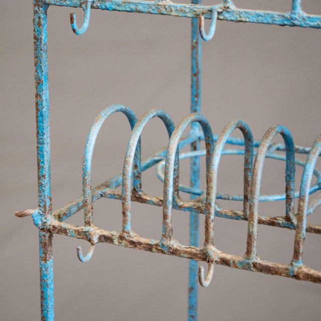 Late 20th Century Vintage Blue Painted Purpose Built Store Rack / Shelving For Sale - Image 10 of 12