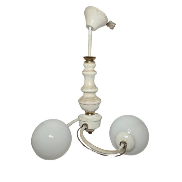 Vintage Art Nouveau Chandelier, Poland, 1970s, in Good conditions. Designed 1970 to 1979 European Plug (up to 250V).The...