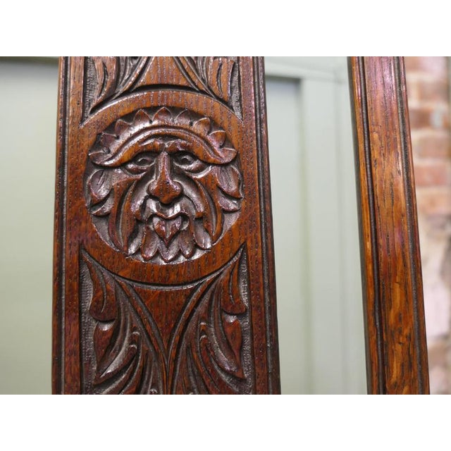 Gothic Carved Oak Carver Chairs, Set of 2 For Sale - Image 3 of 7