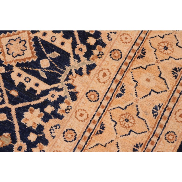 Textile Classic Ziegler Blue Gold Hand-Knotted Wool Rug - 6'2'' X 9'2'' For Sale - Image 7 of 8