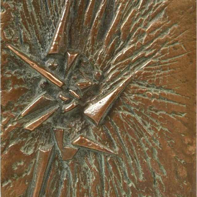 Brutalist Bronze Push Pull Door Handles and Letterbox with Dynamic Relief, 1970s, Set of 3 For Sale - Image 6 of 18