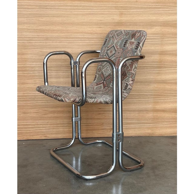 Mid-Century Modern Set of 10 Mid-century Chrome Chairs with Double Tubular For Sale - Image 3 of 18