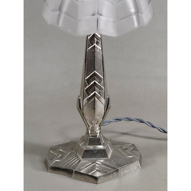David Gueron Degue 1930s French Art Deco Table Lamp by Degue For Sale - Image 4 of 9