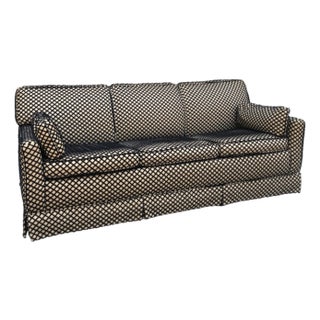 1970s Flexsteel Sofa | Black Fishnet Detailed Upholstery For Sale
