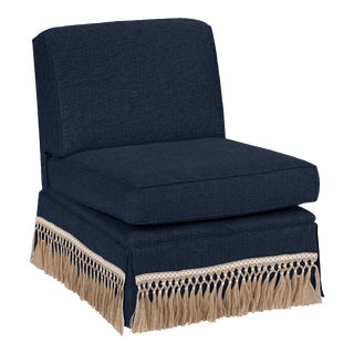 Casa Cosima Skirted Slipper Chair, Cosmos For Sale