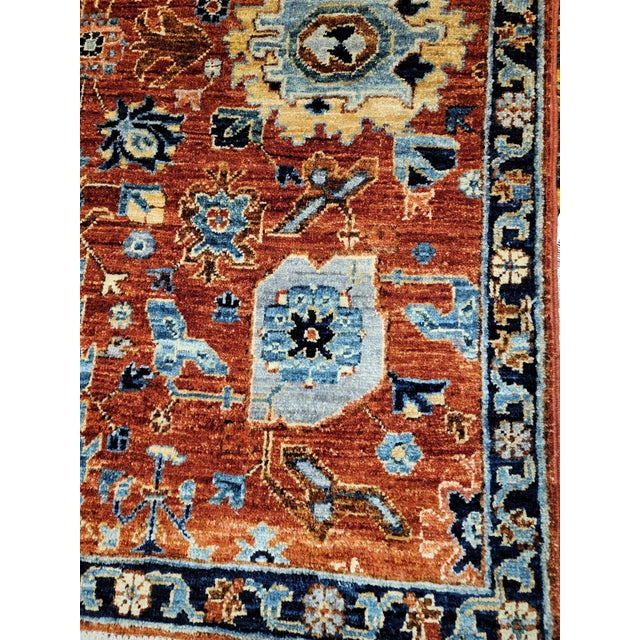 2010s 3 X 5 Modern Transitional Rust Floral Designed Wool Rug For Sale - Image 5 of 5