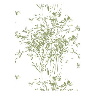 Sample - The House of Scalamandré Kurt Wallpaper, Olive For Sale