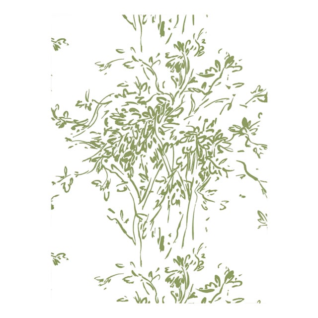 Sample - The House of Scalamandré Kurt Wallpaper, Olive For Sale