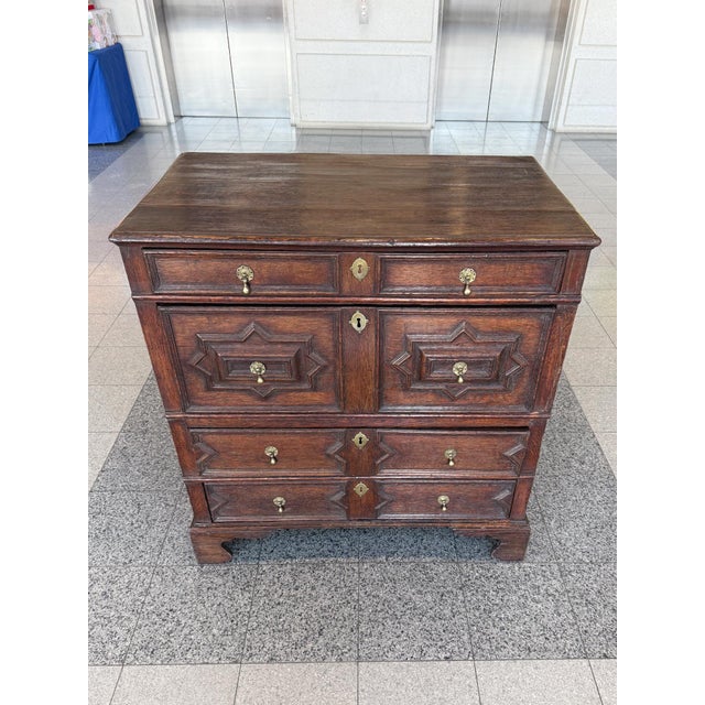 Antique William & Mary English Black Oak Chest of Drawers For Sale - Image 4 of 18