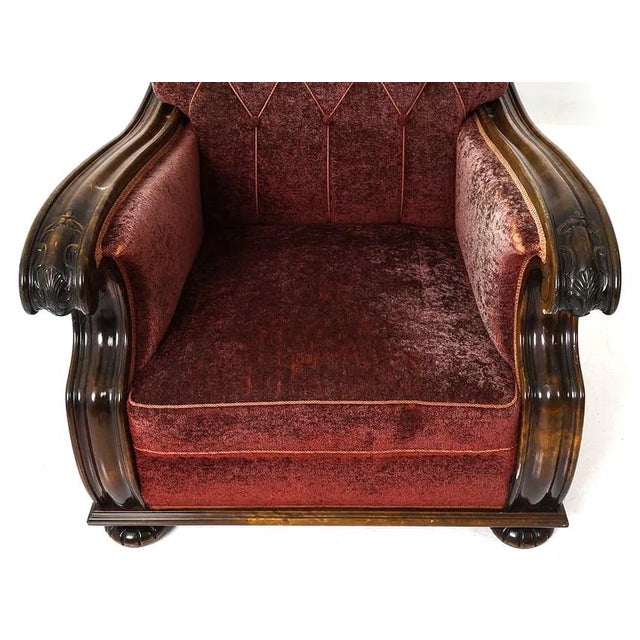 Wood 1940s Pair Art Deco / Traditional Swedish Lounge Chairs For Sale - Image 7 of 12