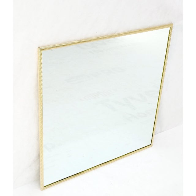 Aluminum Rope Edge Square Italian Mid Century Modern Wall Mirror For Sale - Image 10 of 10