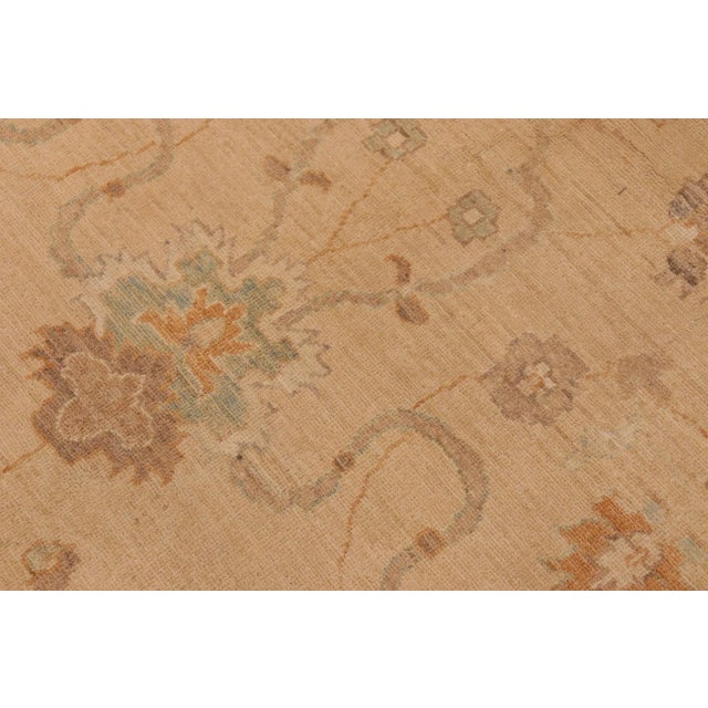 Textile 1990s Classic Ziegler Tan Brown Hand-Knotted Wool Rug - 9'11'' X 13'8'' For Sale - Image 7 of 8