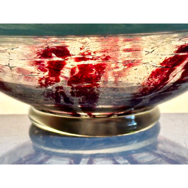 Art Deco Ikora Art Glass Bowl with Crackle Decoration by Karl Wiedemann for WMF, Germany, 1930s For Sale - Image 11 of 16