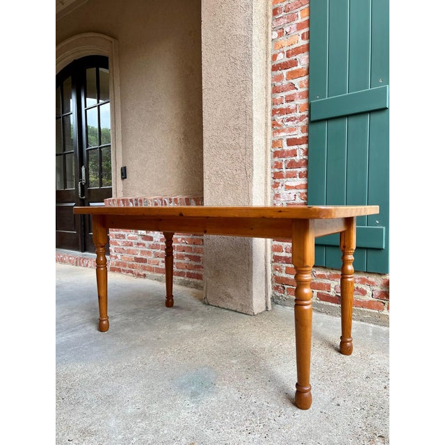 Vintage English Pine Farmhouse Dining Table Country Kitchen Island For Sale - Image 14 of 18