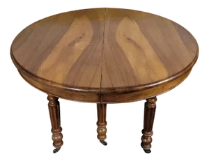 Round Walnut Extending Table
