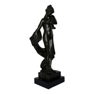 French Art Nouveau Bronze of Purity and Grace La Source an Allegory of Flowing Elegance C1900