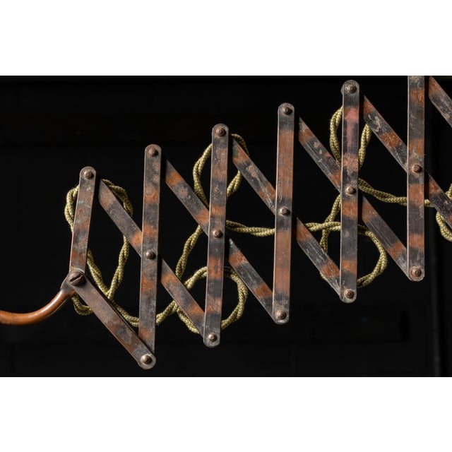 Early 20th Century Japanned Scissor Arm Lamp With Glass Shade For Sale - Image 16 of 18
