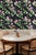 Textile Chirp Society Floral Grasscloth Wallpaper by House Party | Midnight Black | 6 Yards For Sale - Image 7 of 8