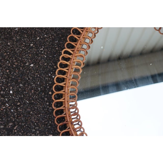 Large Rattan Mirror attributed to Franco Albini, Italy, 1960s For Sale - Image 4 of 9