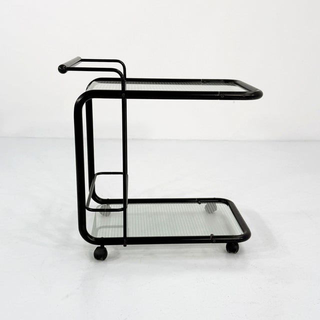 Vintage Serving Trolley with Quaderna Pattern, 1980s For Sale - Image 6 of 7