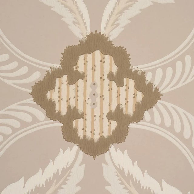 Contemporary Schumacher Front Waltz Wallpaper In Taupe For Sale - Image 3 of 6
