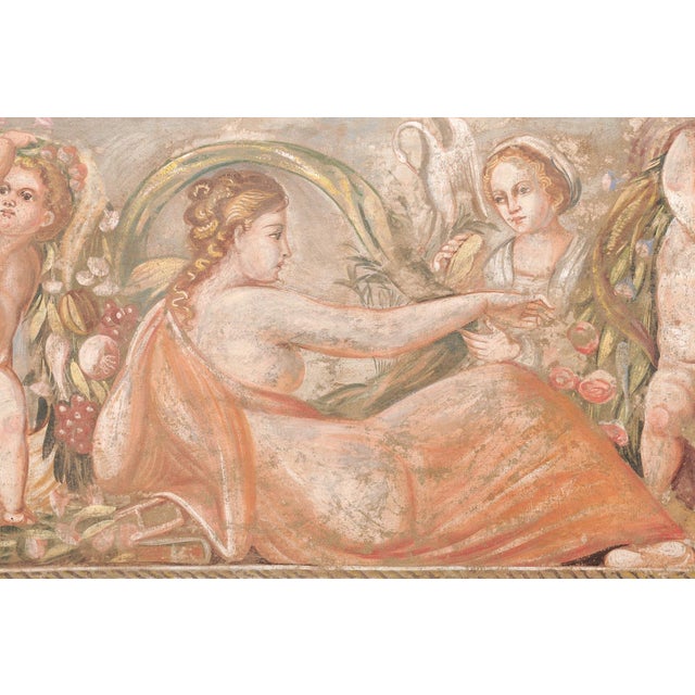 Mid 20th Century Italian La Signora & Putti Fresco Painting For Sale - Image 11 of 12